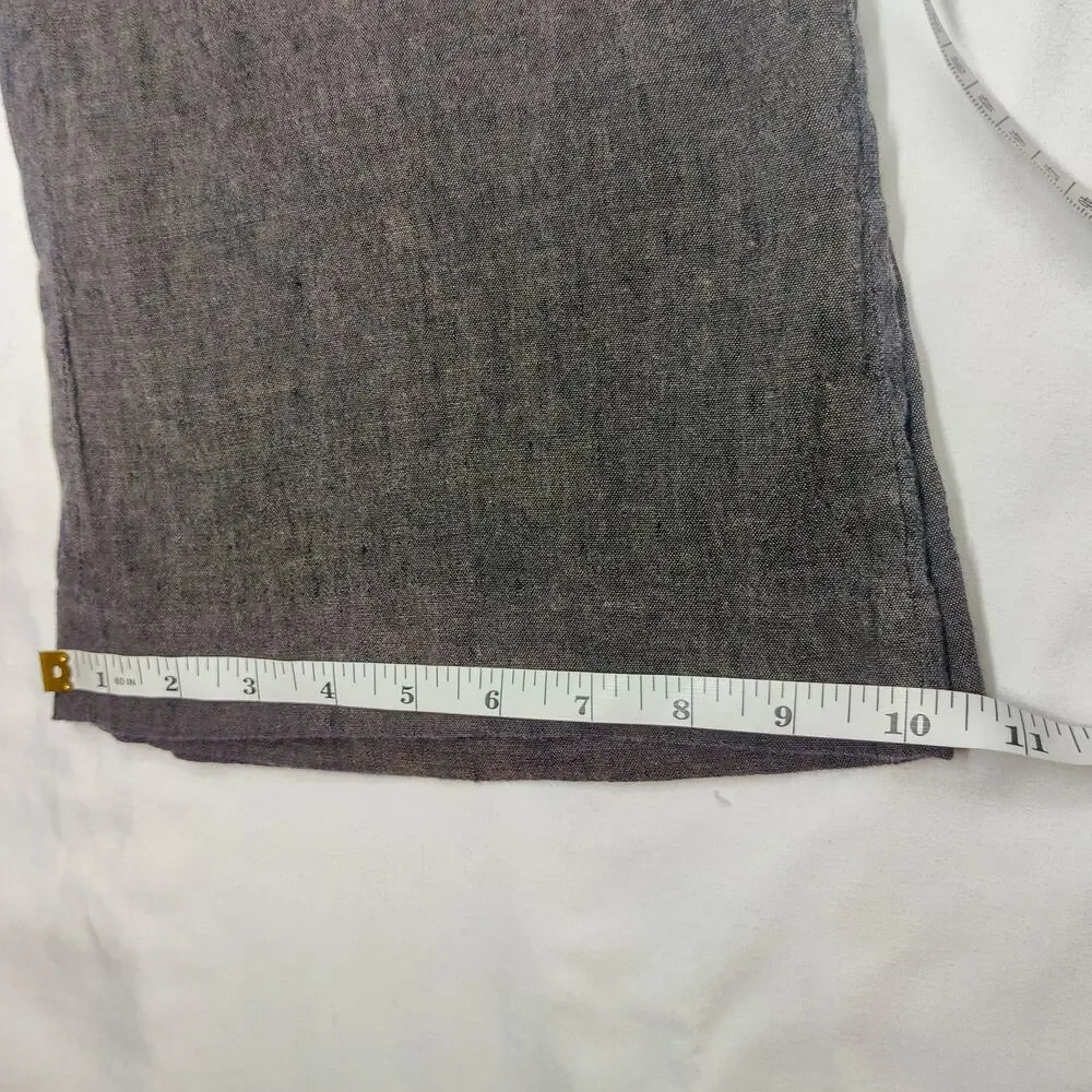 Banana Republic Y2K Low Rise Linen Cotton Flared Brown Beach Pants 8 Petite